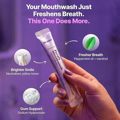 Natural Vegan Purple Whitening Mouthwash Peroxide Free Effective Peppermint Fresh Breath Gum Health Daily Oral Care Mouthwash