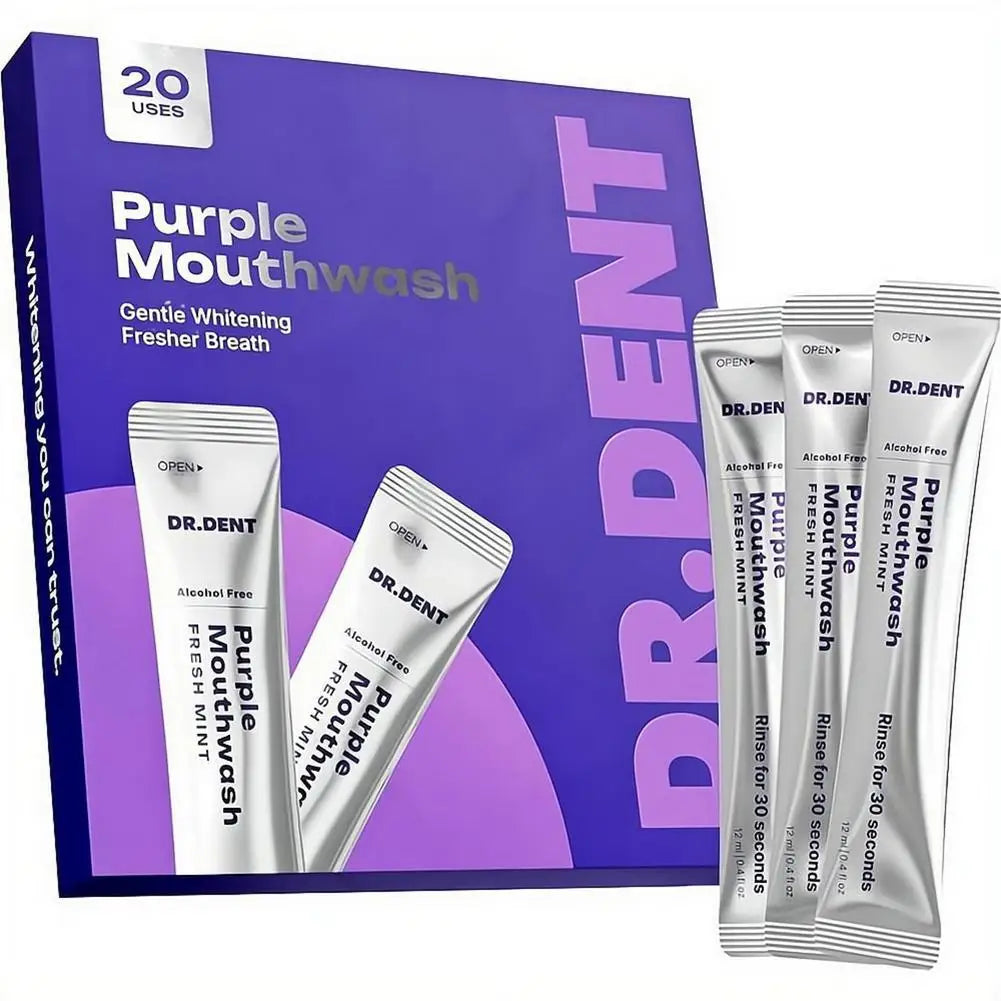 Natural Vegan Purple Whitening Mouthwash Peroxide Free Effective Peppermint Fresh Breath Gum Health Daily Oral Care Mouthwash
