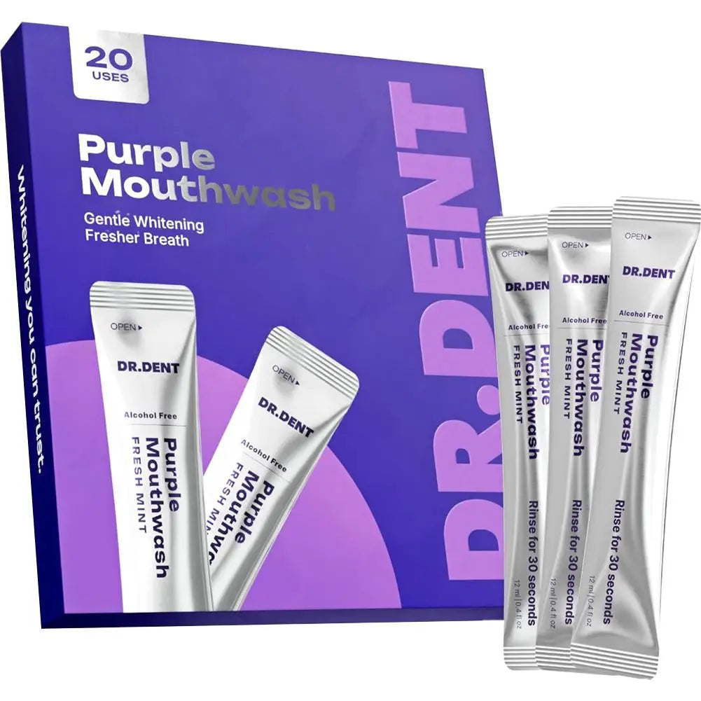 Natural Vegan Purple Whitening Mouthwash Peroxide Free Effective Peppermint Fresh Breath Gum Health Daily Oral Care Mouthwash
